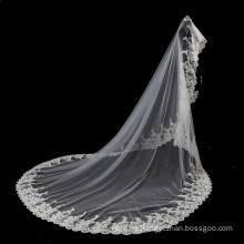 2017 Encaje Boda Bridal Veils Hijab Long Y Accesorios 5m